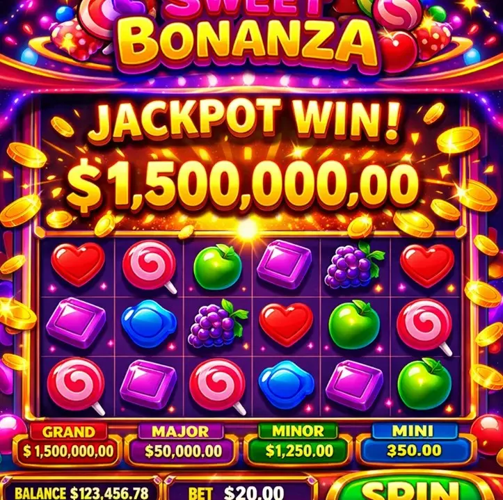 Automat owocowo-cukierkowy, wygrana jackpot 1 500 000 $