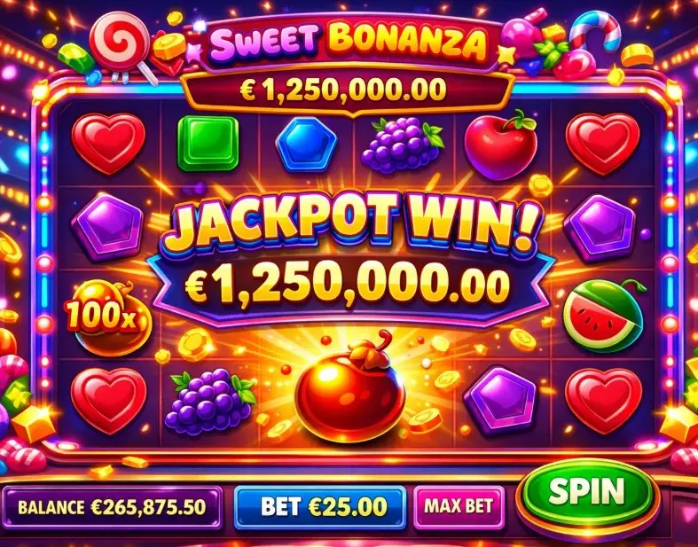 Automat owocowy z mnożnikiem 100x i wygraną jackpot